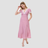 Women Cap Sleeve Lace Trim Midi Dress – A New Day