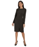 Calvin Klein Exposed-Zipper Scuba Sheath Dress Women’s 10 Black Zip Closure