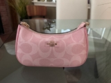 COACH Teri Shoulder Bag In signature canvas/Gold/Powder Pink New CAL51