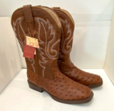 Roper Men’s Brown Western Pull-On Boots Square Toe Faux Leather US 9.5 D