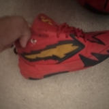 Reebok Men’s Red Lace-Up Athletic Sneakers with Black/Yellow Logo