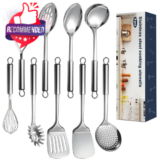 9 Pcs Cooking Utensils Set Stainless Steel Kitchen Utensils A. 9 Pieces