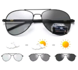 Photochromic Polarised Sunglasses UV400 Polarized Fishing Driving Eyewear Retro