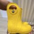 Crocs Yellow Unisex Kids Wellies Rain Boots Pull On Round Toe Logo UK 8.5