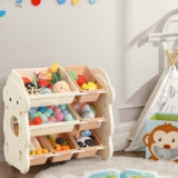 Large Childrens Storage Shelf Kids Bookshelf Rack w/ Toy Organizer Boxes HOT
