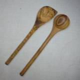 OLIVE WOOD SPOON AND SPATULA SET 12″ LONG MEDITERRANEAN DISTINCTIVE GRAIN KITCHE