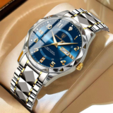 Men’s Quartz Watches 3 ATM Waterproof Luminous Date Stainless Steel Wristwatches
