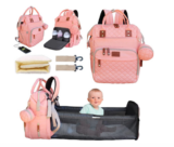 3-in-1 Foldable Diaper Bag Backpack Baby Bed Portable Bassinet Travel Crib