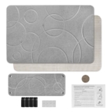 Stone Bath Mat Diatomaceous Earth Shower Mat & Sink Caddy Set Non-Slip Absorbent