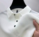 Men’s Breathable Summer Polo Shirt Short Sleeve Business Casual Solid Top Gift