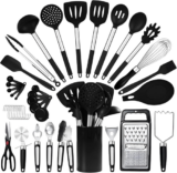 40Pcs Silicone Cooking Utensils Set 446℉ Heat Resistance,  BPA Free Kitchen Uten