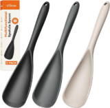 3 PACK Silicone Cooking Spatula & Spoon for Nonstick Cookware, Multifunction Spo