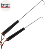 Meat Hook Flipper Set of 2, Stainless Steel Pigtail Food Flipper Turner 12Inch &