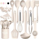 22-Piece Silicone Cooking Utensils Set，Heat Resistant & Dishwasher Safe Kitchen