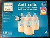 Philips Avent Anti-Colic Baby Clear Bottle 9oz 3 pack 1m+ SCY703/03