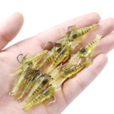 20pcs Soft Shrimp Fishing Lures with Luminous Bait Hooks for Fresh & Saltwater**