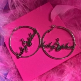 Silver Baby Phat Hoop Earrings | NEW | Y2K Must Have Jewelry | Mcbling Aesthetic