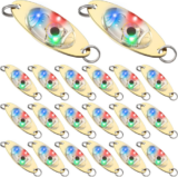 LED Fishing Lures Fishing Spoons Underwater Flasher Bass Halibut Saltwater Troll
