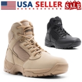 Men’s Military Tactical Work Boots Side Zipper Motorcycle Combat Boots