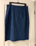 Halogen Women’s Blue/Black Striped Straight Pencil Knee-Length Skirt Size 16