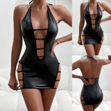 Small. Black Bodycon STRAPS & CUTOUTS ALL OVER! Backless Mini Dress Daring Sexy!