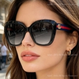 Gucci GG0860S Women Sunglasses Cat Eye Gradient Lens Gold GG Logo UV400 Shades