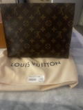 Louis Vuitton Monogram Zip Clutch Pouch Brown Rectangle w/ Original Dust Bag