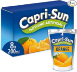 Capri Sun Orange Juice Drink 8 x 200ml Kids Lunchbox Vegan No Artificial