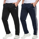 Mens Joggers Tracksuit Bottoms Elastic Waist Zip Pockets Gym Running Pants
