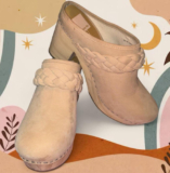 Dolce Vita Womens Beige Braided Slip-On Mule Block Heel Round Toe 9.5