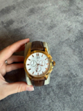 GC Guess Collection Quartz Chronograph Date Gold-Tone Brown Leather YGC4200G