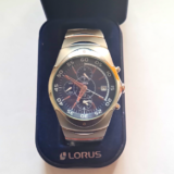 Lorus Fusion Men’s Quartz Chronograph Date 100m SS 40-43.9mm Blue Dial Box