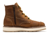 6″ Medium Side-Zipper Wedge Boots for Men Soft Moc Toe Motorcycle Work Boots EH
