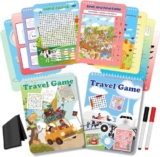 2 Pack Travel Games for Kids, Plane Activities for Kids 4-8, Travel Toy, Reusab