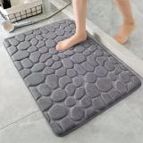 3d Cobblestone Bath Mat Non Slip Absorbent Quick Dry Bathroom Rug