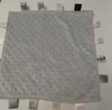 Soft Touch gray taggie Baby Security Blanket Lovey Comforter Minky Dot