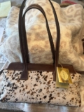 Cavalcanti Italian Leather Handbag Calf Hair Satchel NWT