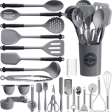 43Pcs Large Kitchen Utensils Set – Silicone Cooking Utensils Set, Dishwasher …