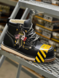 MENS PATRON BOOTS BLACK STEEL TOE WORK BOOTS HEAVY DUTY  SAFETY BOTAS DE TRABAJO
