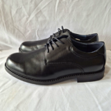 BRUNO MARC Mens Black Leather Derby Dress Shoes Round Toe Non-Slip UK 9.5