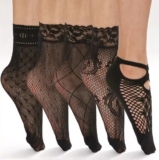5-PACK WOMEN’S LACE FISHNET MESH SHORT ANKLE CUTE RUFFLE STOCKINGS HOSIERY SOCKS