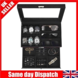 Watch Jewellery Box Organiser, Watch And Sunglasses Storage & Large Glass Lid