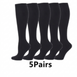 5 Pairs Compression Socks Women Men Knee High SupportLong Comfort Sport Travel