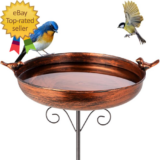 38 Inch Tall Bird Bath with Stake, Vintage Copper Bird Bath for outside Metal Fr