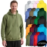 Uneek UC502 Classic Hooded Sweatshirt Casual Pullover Thick Sports Jumper Hoody