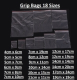 Clear Plastic Poly Grip Self Seal Resealable Zip Lock Small Mini Bags Jewellery