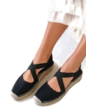 Bettye Muller Jute Wedge Espadrilles Made in Spain Strappy Size 38 Canvas US 7.5
