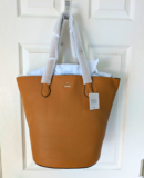 kate spade new york Jackson Street Kristine Brown Large Tote Zip Gold Hang Tag