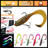 Pre-Rigged Fishing Lures with BKK Hooks, 10X Tear-Resistant TPE Swimbaits for Ba