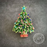 IMPERFECT Christmas Tree Brooch Diamanté Rhinestone Scarf Pin Sparkly Jewellery